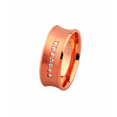 9ct Rose Gold Wedding Band with 7 Diamond Stones